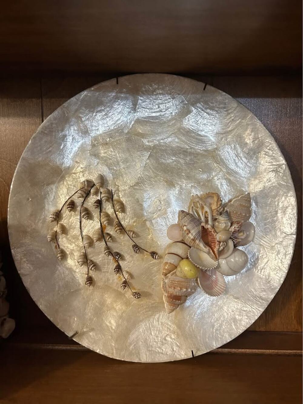 Vintage Capiz & Shell Decorative Plate